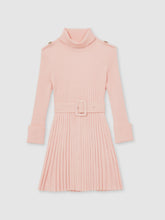 13-14 yrs Rib-Knit Roll-Neck Belted Dress Pink | Children & Baby