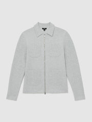 Four-Pocket Zip-Through Cardigan Soft Grey | Men