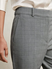 Check Slim-Fit Suit Trousers Grey | Women