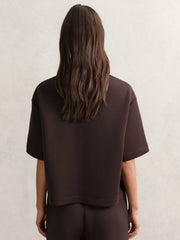 Short-Sleeve Half-Zip Sweatshirt Plum Purple | Women