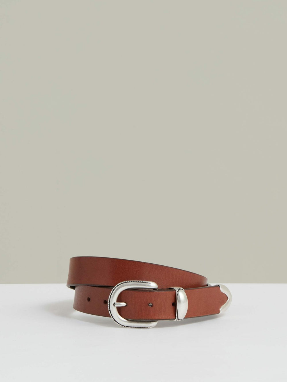Leather Western Belt Tan Brown | Men