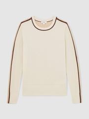 Wool-Blend Colour-Block Jumper With Cashmere Cream/Neutral | Women