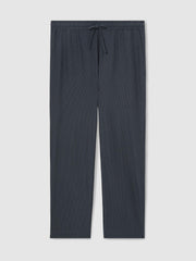 Textured Stripe Drawstring Trousers Petrol Blue | Men