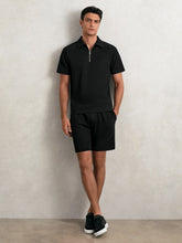 Textured Drawstring Shorts Black | Men