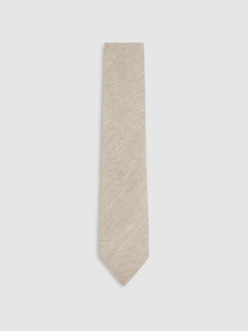 Wool-Silk Textured Tie Oatmeal | Men