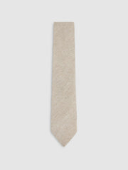 Wool-Silk Textured Tie Oatmeal | Men