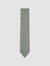 Silk Geometric-Chain Print Tie Sage | Men