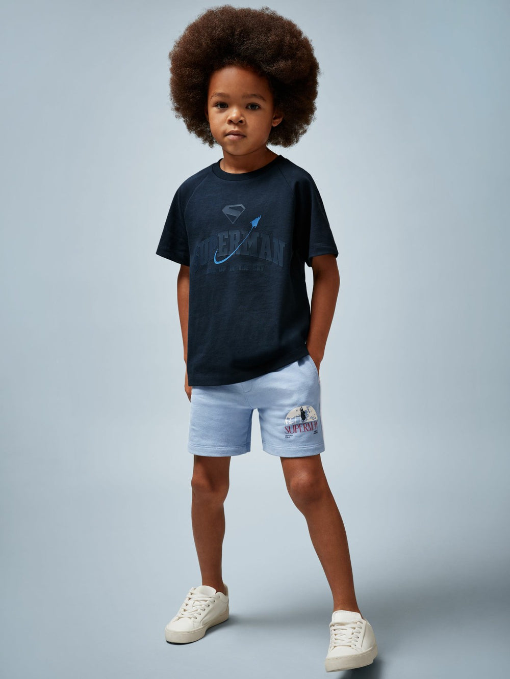 9-13 yrs Superman Raglan Logo T-Shirt Navy Blue | Children & Baby