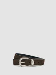Suede Western-Style Belt Dark Brown | Men