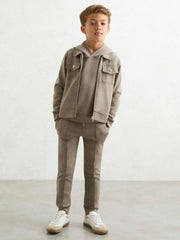 13-14 yrs Interlock Zip-Through Overshirt Taupe Brown | Children & Baby