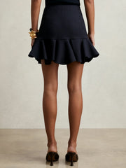 Ruffle-Hem Mini Skirt Navy | Women