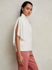 One-Shoulder Draped Top Ivory | Women