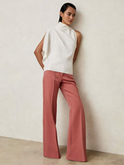 One-Shoulder Draped Top Ivory | Women