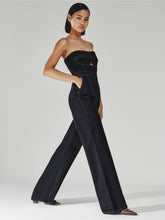 Strapless Wide Leg Denim Jumpsuit Indigo Blue | Women