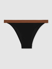Contrast-Trim Bikini Bottoms Black/Tan | Women