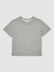 9-13 yrs Cotton-Blend Crew-Neck T-Shirt Grey Marl | Children & Baby