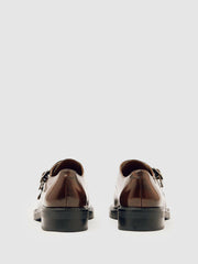 Leather Double-Strap Monk Shoes Tan | Women