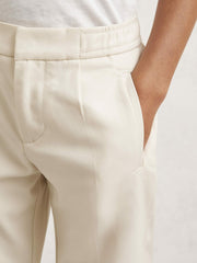 9-13 yrs Relaxed-Fit Pleated Tapered Trousers Off White | Children & Baby