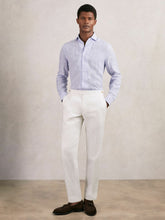 Slim Fit Lyocell Linen Suit Trousers White | Men