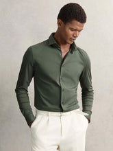 Cotton-Jersey Button-Through Shirt Kale Green | Men