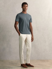 Airwater-Cotton Crew-Neck T-Shirt Airforce Blue | Men
