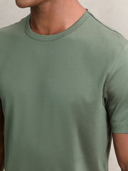 Airwater-Cotton Crew-Neck T-Shirt Kale Green | Men