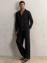 Plissé Wide Leg Trousers Black | Men