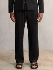 Plissé Wide Leg Trousers Black | Men