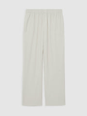 Plissé Wide Leg Trousers Off White | Men