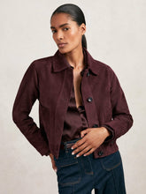 Suede Button Through Jacket Burgundy | Women
