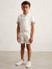 13-14 yrs Side Stripe Textured Shorts White | Children & Baby