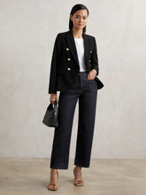 Petite Straight Leg Patch Pocket Jeans Dark Blue | Women