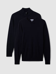 Pack of Two Merino Wool Jumpers Navy | Men