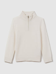 3-9 yrs Wool Half-Zip Funnel Neck Jumper Snow | Children & Baby