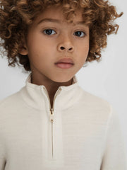 3-9 yrs Wool Half-Zip Funnel Neck Jumper Snow | Children & Baby