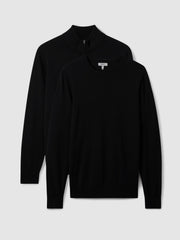 Pack of Two Merino Wool Jumpers Black | Men