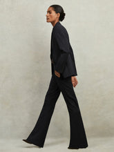 Wool-Blend Tailored Flared Suit Trousers Navy | Women