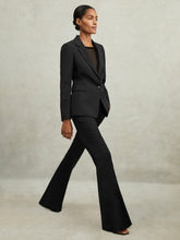 Wool-Blend Tailored Flared Suit Trousers Black | Women