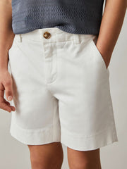 3-9 yrs Cotton Chino Shorts with Stretch White | Children & Baby