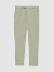 9-13 yrs Slim Fit Linen Adjustable Trousers Apple | Children & Baby