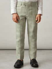9-13 yrs Slim Fit Linen Adjustable Trousers Apple | Children & Baby