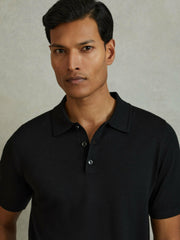 Merino Wool Polo Shirt Black | Men