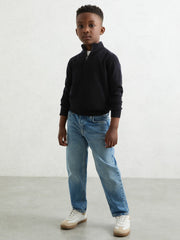 9-13 yrs Merino Wool Half-Zip Funnel Neck Jumper Navy | Children & Baby