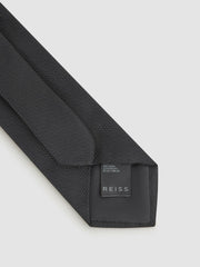 Textured Silk Blend Tie Black | Men