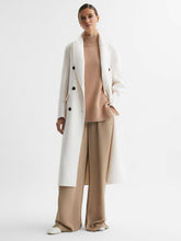 Petite Relaxed Wool Blend Blindseam Belted Coat Cream | Women