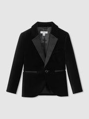 13-14 yrs Single Breasted Velvet Blazer Black | Children & Baby
