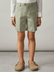 13-14 yrs Slim Fit Linen Adjustable Trousers Apple | Children & Baby