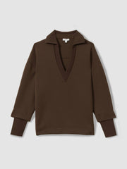 Interlock Open-Collar Sweatshirt Chocolate | Women