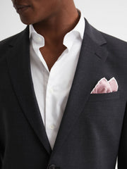 Plain Silk Pocket Square Pink | Men