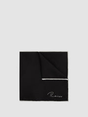Plain Silk Pocket Square Black | Men